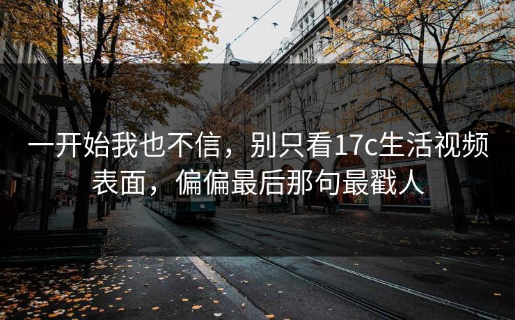 一开始我也不信，别只看<strong>17C</strong>生活视频表面，偏偏最后那句最戳人