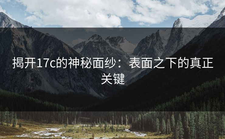 揭开17c的神秘面纱：表面之下的真正关键