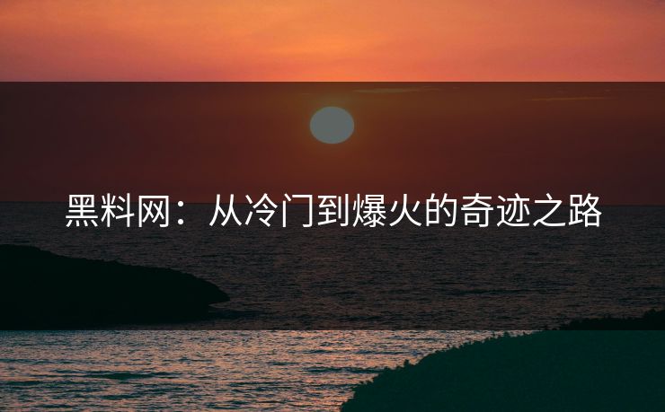 黑料网：从冷门到爆火的奇迹之路